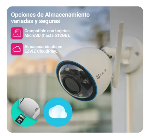 Cámara H3 3MPX Wi-Fi (2.4GHz) Exterior Inalámbrica IP67 Ezviz