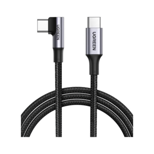 Cable USB-C a USB-C PD Carga Rápida 90° 5A Max 1m Negro Ugreen