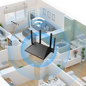 Router WiFi 6 Rt1 3000 Mbps 4 + 1 Mesh Network 256 Dispositivos Ezviz