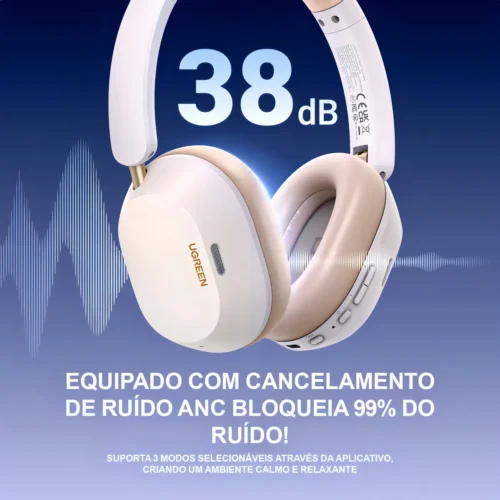 Auriculares Híbridos HiTune Max5c (Cancelación de ruido) 75h Color Beige/Blanco Ugreen