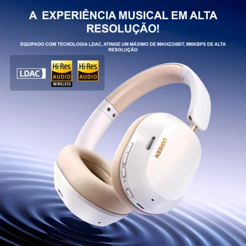 Auriculares Híbridos HiTune Max5c (Cancelación de ruido) 75h Color Beige/Blanco Ugreen