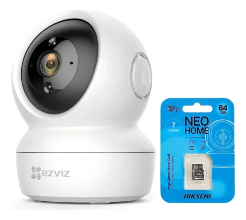 Camara Seguridad Wifi Ezviz C6n Interior + Micro Sd 64gb Blanco