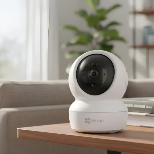 Combo Cámara Seguridad Wifi C6n 2MPX Interior  Ezviz + MicroSd 64gb Blanco Hiksemi