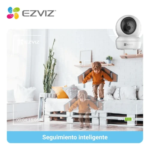 Combo Cámara Seguridad Wifi C6n 2MPX Interior  Ezviz + MicroSd 64gb Blanco Hiksemi
