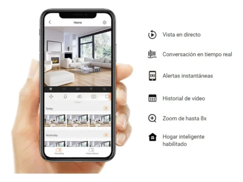 Combo Cámara Seguridad Wifi C6n 2MPX Interior  Ezviz + MicroSd 64gb Blanco Hiksemi