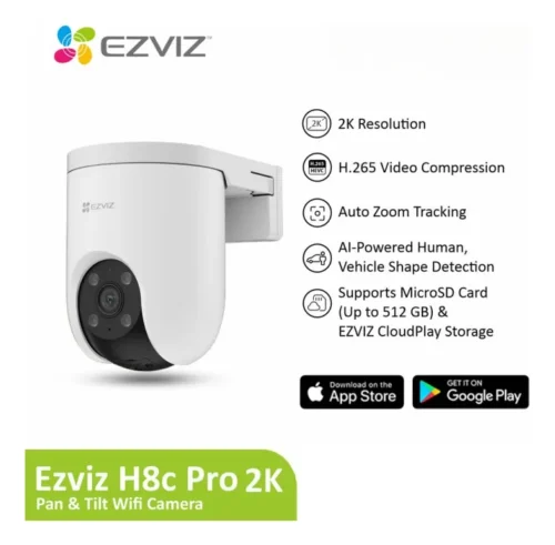 Cámara H8c Pro 2K (3MPX) Wifi 360° Audio Motorizada Blanco Ezviz