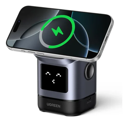 Cargador Inalámbrico Magnetico 2 En 1 Ugreen W709 Color Gris