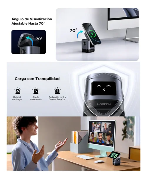 Cargador Magnético IPhone + Airpods 15w Gris Ugreen