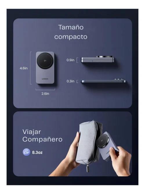 Cargador Magnético 2 en 1 (IPhone + Airpods) 15w Gris Ugreen