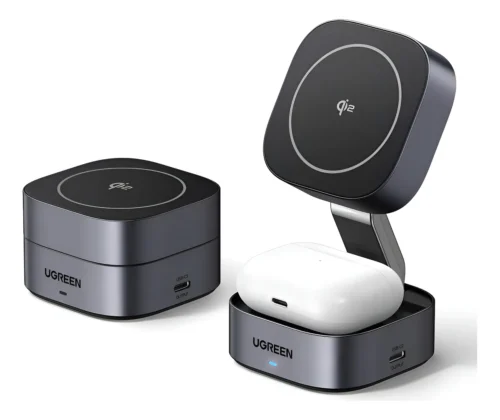 Cargador Inalambrico Magnético 2 en 1 (Iphone + Airpods) 15W Ugreen