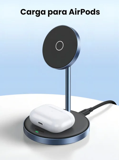 Cargador Inalambrico 2 en 1 Para Iphone + Airpods Negro Ugreen