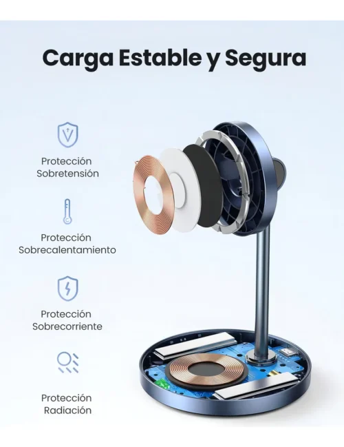 Cargador Inalambrico 2 en 1 Para Iphone + Airpods Negro Ugreen