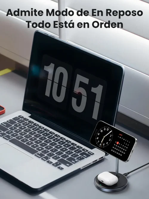 Cargador Inalambrico 2 en 1 Para Iphone + Airpods Negro Ugreen