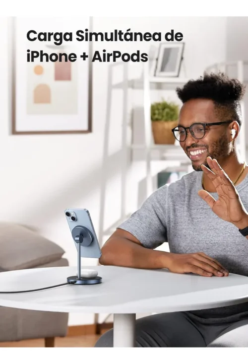 Cargador Inalambrico 2 en 1 Para Iphone + Airpods Negro Ugreen