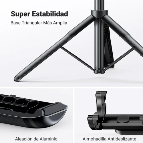 Tripoide Para Palo Selfie 3 en 1 Con Control Remoto Bluetooth Ugreen
